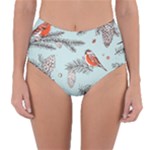 Christmas birds Reversible High-Waist Bikini Bottoms