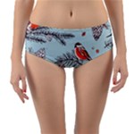 Christmas birds Reversible Mid-Waist Bikini Bottoms