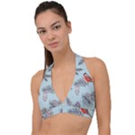 Christmas birds Halter Plunge Bikini Top