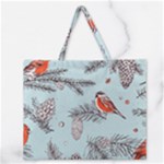 Christmas birds Zipper Large Tote Bag