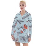 Christmas birds Women s Long Sleeve Casual Dress