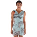 Christmas birds Wrap Front Bodycon Dress