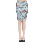 Christmas birds Midi Wrap Pencil Skirt