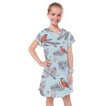 Christmas birds Kids  Drop Waist Dress