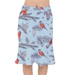 Christmas birds Short Mermaid Skirt