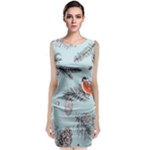 Christmas birds Sleeveless Velvet Midi Dress