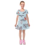 Christmas birds Kids  Short Sleeve Velvet Dress