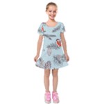 Christmas birds Kids  Short Sleeve Velvet Dress