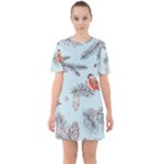 Christmas birds Sixties Short Sleeve Mini Dress