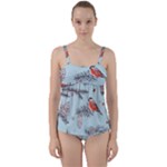 Christmas birds Twist Front Tankini Set