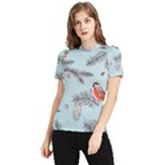 Christmas birds Women s Short Sleeve Rash Guard