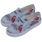 Christmas birds Kids  Canvas Slip Ons