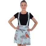 Christmas birds Velvet Suspender Skater Skirt