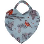 Christmas birds Giant Heart Shaped Tote