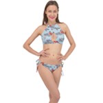 Christmas birds Cross Front Halter Bikini Set