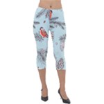 Christmas birds Lightweight Velour Capri Leggings 