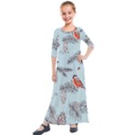 Christmas birds Kids  Quarter Sleeve Maxi Dress