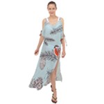 Christmas birds Maxi Chiffon Cover Up Dress