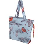 Christmas birds Drawstring Tote Bag