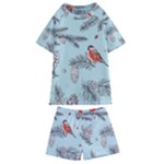 Christmas birds Kids  Swim Tee and Shorts Set