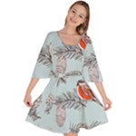 Christmas birds Velour Kimono Dress