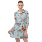 Christmas birds Mini Skater Shirt Dress