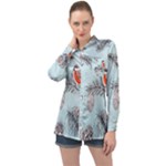 Christmas birds Long Sleeve Satin Shirt