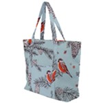 Christmas birds Zip Up Canvas Bag