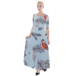 Christmas birds Half Sleeves Maxi Dress