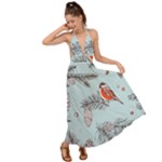 Christmas birds Backless Maxi Beach Dress