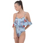 Christmas birds Drape Piece Swimsuit