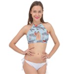 Christmas birds Cross Front Halter Bikini Top