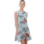 Christmas birds Frill Swing Dress