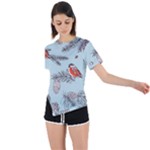 Christmas birds Asymmetrical Short Sleeve Sports Tee