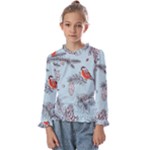 Christmas birds Kids  Frill Detail Tee