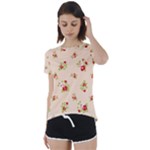 ff0000 Short Sleeve Foldover Tee