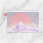 Mountain Sunset Above Clouds Canvas Cosmetic Bag (Large)