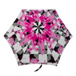 Pink Star Splatter Mini Folding Umbrellas