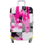 Pink Star Splatter Luggage Cover (Large)