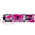 Pink Star Splatter Roll Up Canvas Pencil Holder (L)