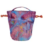 Abstract marbling art print Drawstring Bucket Bag