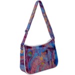 Abstract marbling art print Zip Up Shoulder Bag