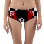 Emo Skull Reversible Mid-Waist Bikini Bottoms