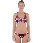 Emo Skull Cross Back Hipster Bikini Set