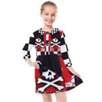 Emo Skull Kids  Quarter Sleeve Shirt Dress