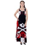 Emo Skull Sleeveless Velour Maxi Dress