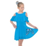 00c0ff Kids  Shoulder Cutout Chiffon Dress