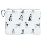 Husky Dogs Canvas Cosmetic Bag (XL)