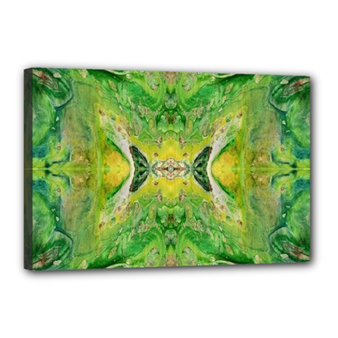 Green Repeats Canvas 18  x 12  (Stretched) from ArtsNow.com