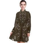 Folk flowers print Floral pattern Ethnic art Long Sleeve Chiffon Shirt Dress